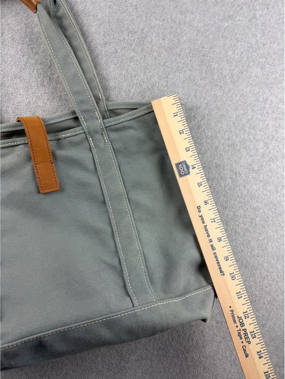 L.L.Bean Canvas Boat and Tote Bag Leather Trim Buckle Shoulder Carryall - Picture 9 of 14